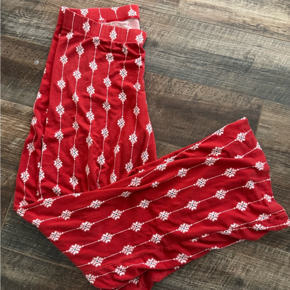 Stylish Red Patterned Wide Leg Pants